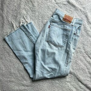Custom Cropped 501 Levi’s light wash